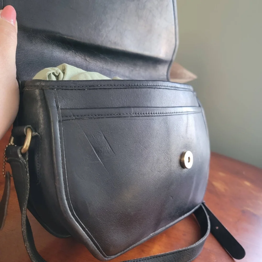 Coach 9947 Vista Bag Black Glove Tanned Leather Crossbody Vintage USA